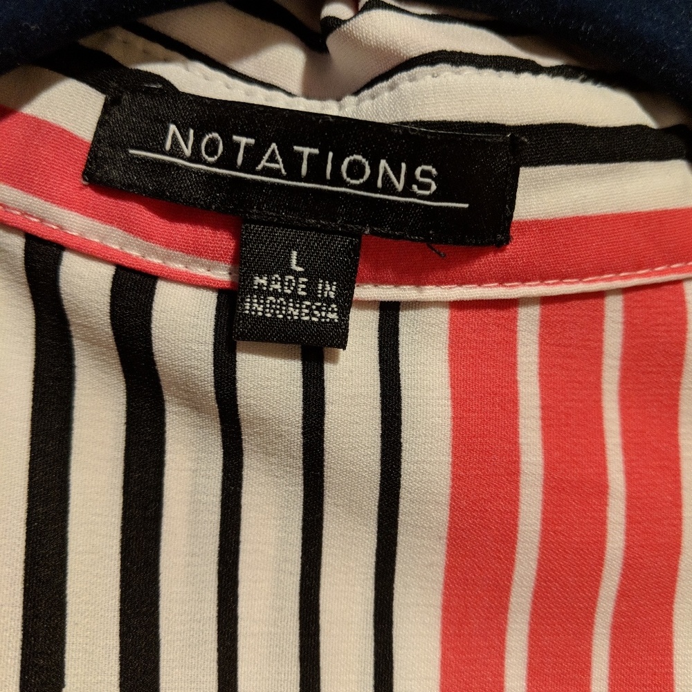 Striped button down blouse - Picture 2 of 3